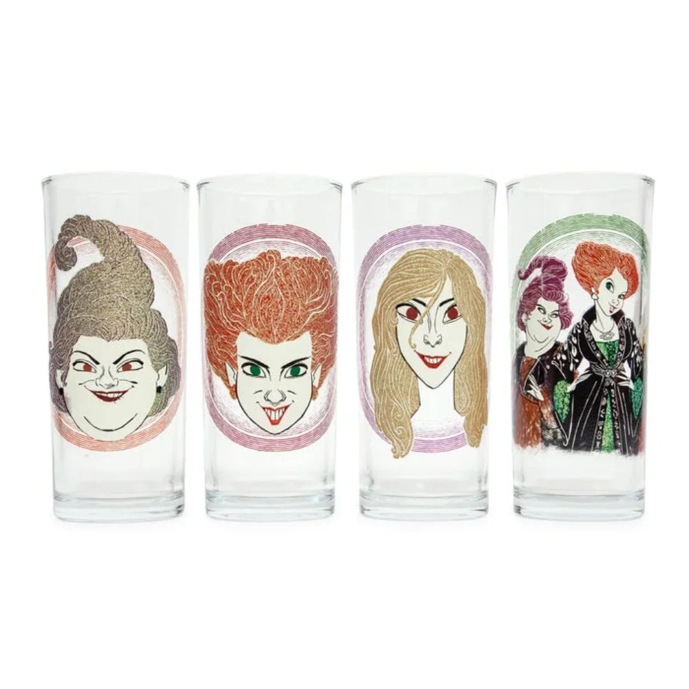 NWT Disney Hocus Pocus Sanderson Sisters Glassware Set Set of 4 Halloween Party